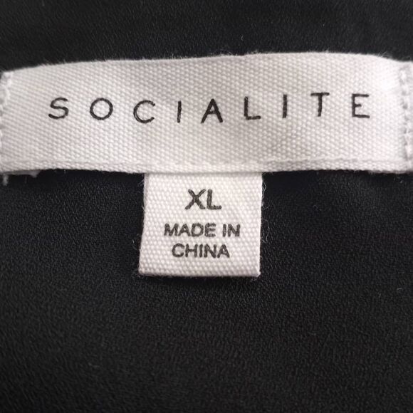 Socialite Black Floral Scallop Cami Sz.XL EUC - Picture 5 of 6